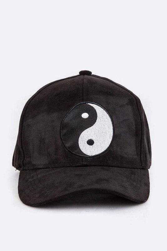 Yin Yang Patch Faux Suede Cap