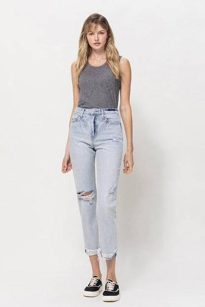 Super High Relaxed Cuffed Straight Jeansfrom Vervet