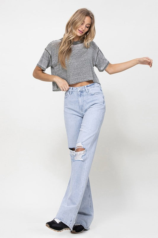 90's Vintage Flare Wide Leg Jeans