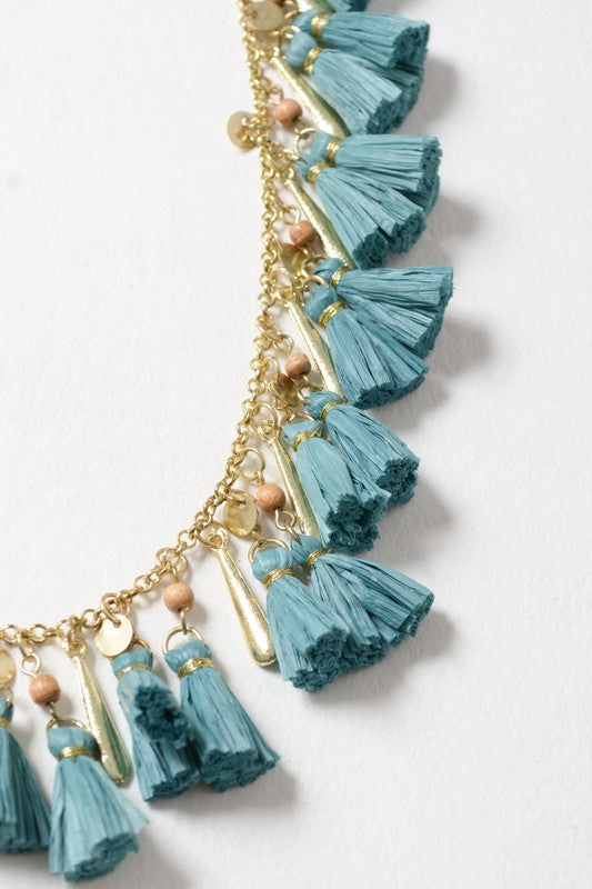 Solid Tassel Chain Fashion Necklace in 5 colors