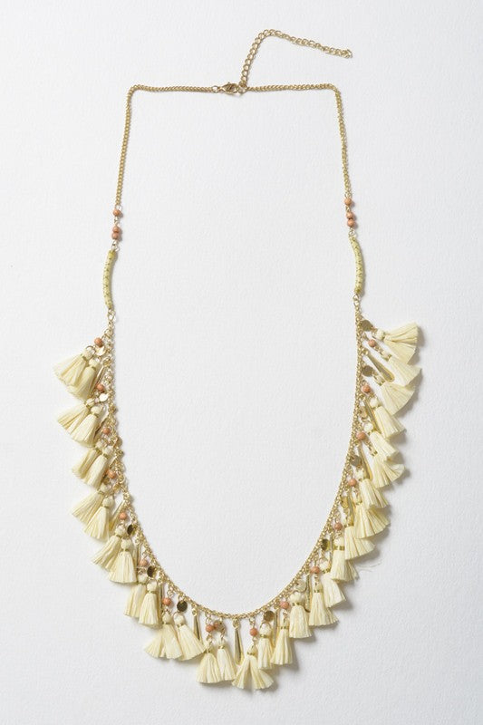 Solid Tassel Chain Fashion Necklace in 5 colors