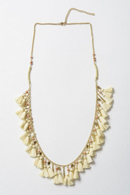 Solid Tassel Chain Fashion Necklace in 5 colors