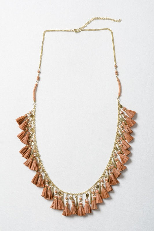 Solid Tassel Chain Fashion Necklace in 5 colors