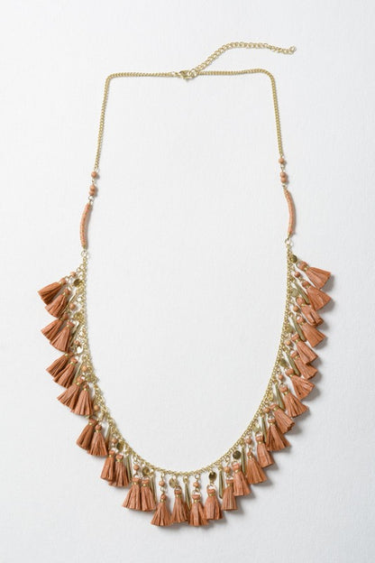 Solid Tassel Chain Fashion Necklace in 5 colors