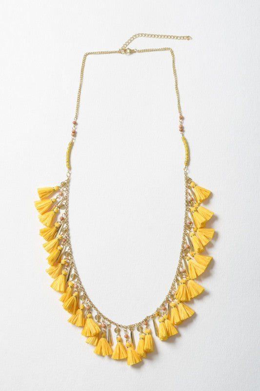 Solid Tassel Chain Fashion Necklace in 5 colors