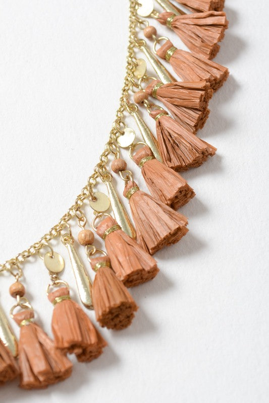 Solid Tassel Chain Fashion Necklace in 5 colors