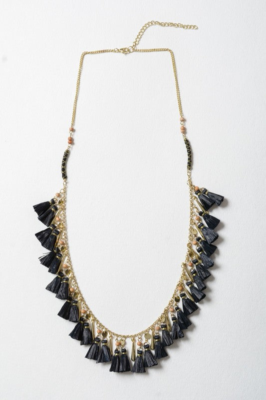 Solid Tassel Chain Fashion Necklace in 5 colors