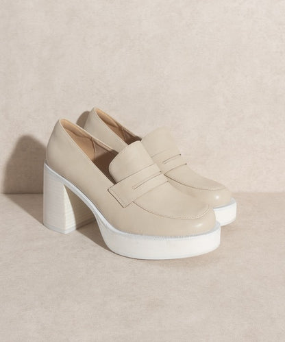 Oasis Society Hannah - Platform Penny Loafers in Beige