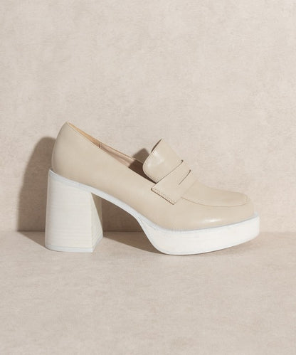 Oasis Society Hannah - Platform Penny Loafers in Beige