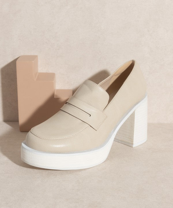 Oasis Society Hannah - Platform Penny Loafers in Beige