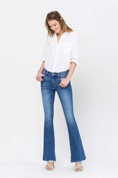 34 Inch Mid Rise Flare Jeans from Vervet