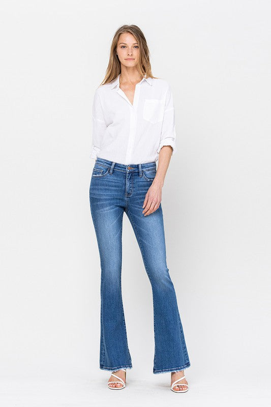 34 Inch Mid Rise Flare Jeans from Vervet