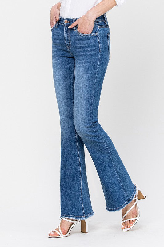 34 Inch Mid Rise Flare Jeans from Vervet