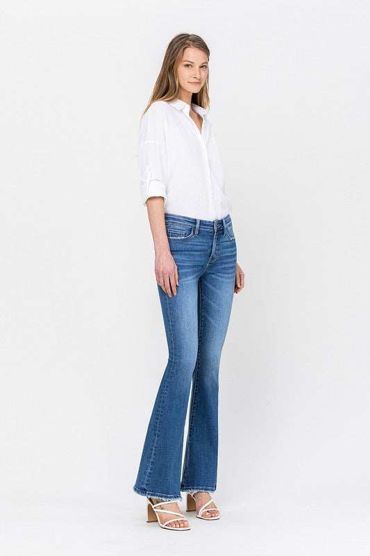 34 Inch Mid Rise Flare Jeans from Vervet