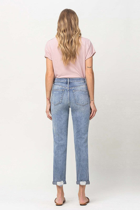 Distressed Stretch Boyfriend Jeans by Vervet