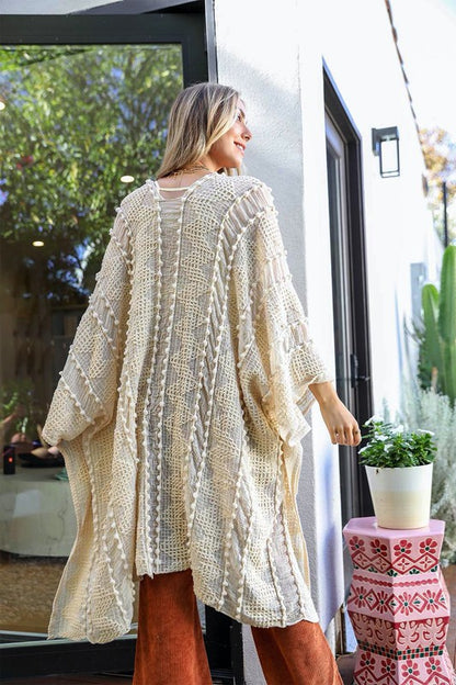 Embroidered Zig Zag Soft Kimono