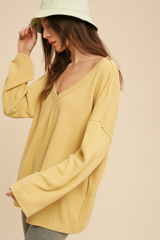 Casey Slouchy V-Neck Top in 2 Colors