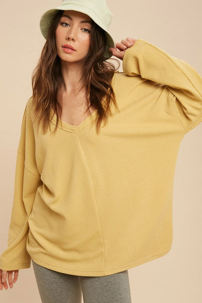 Casey Slouchy V-Neck Top in 2 Colors