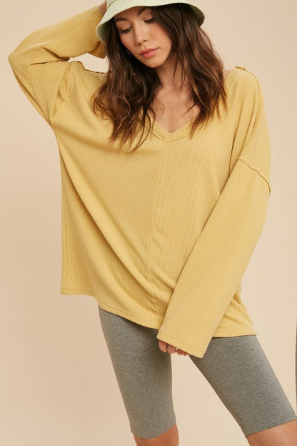 Casey Slouchy V-Neck Top in 2 Colors