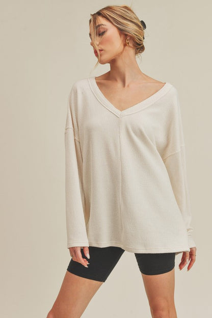 Casey Slouchy V-Neck Top in 2 Colors