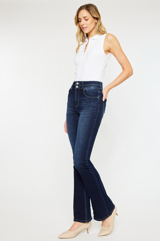 High Rise Wide Waistband Skinny Bootcut Jeans