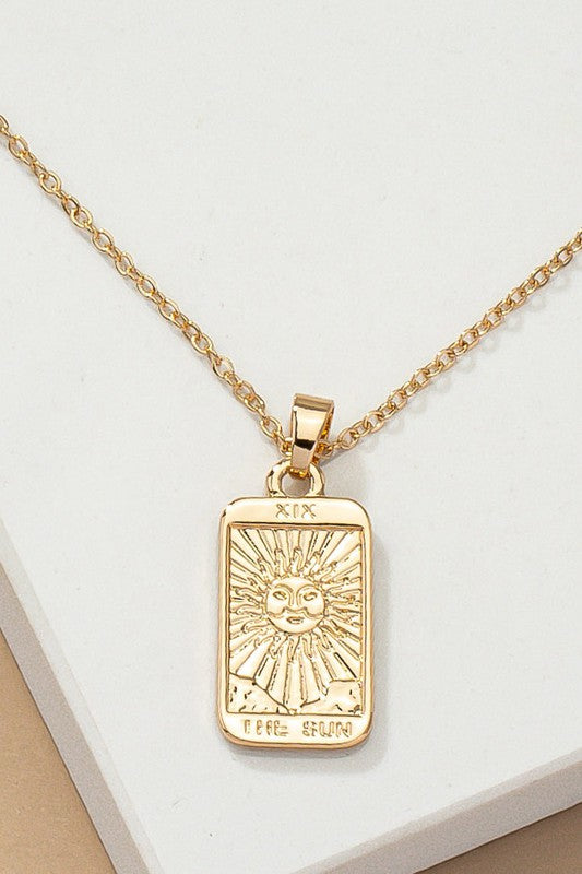 The Sun tarot card pendant necklace