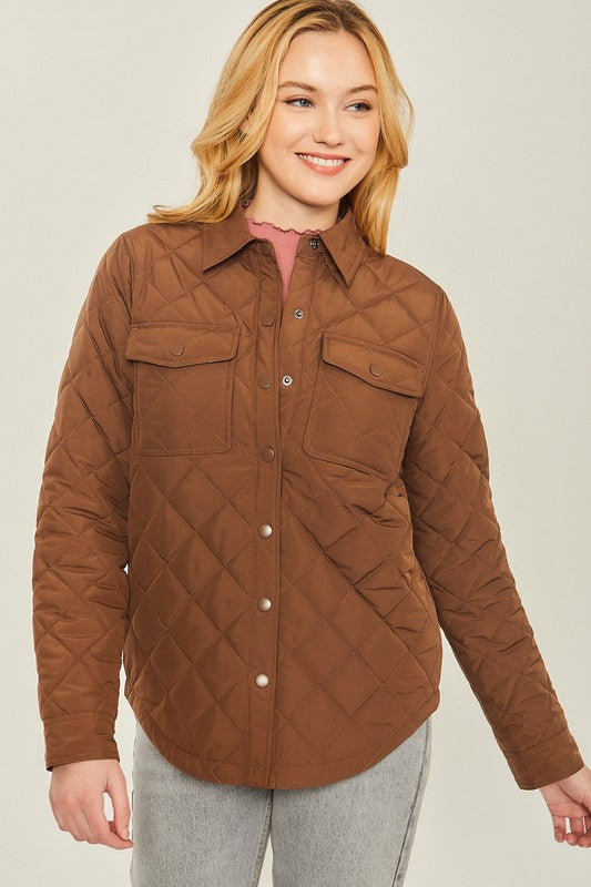 Quilted Bust Pocket Jacket in 5 Colors