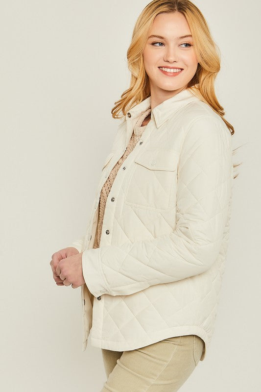 Quilted Bust Pocket Jacket in 5 Colors