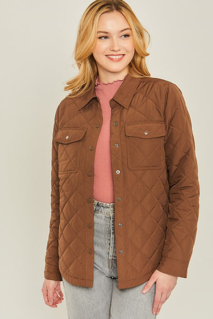 Quilted Bust Pocket Jacket in 5 Colors