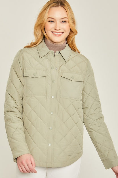 Quilted Bust Pocket Jacket in 5 Colors