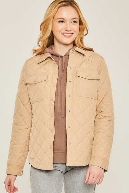 Quilted Bust Pocket Jacket in 5 Colors