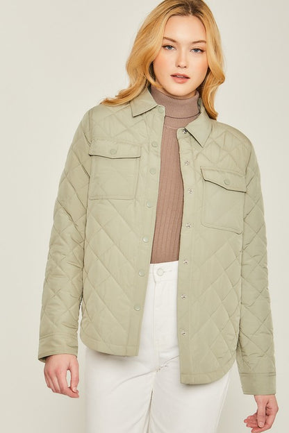 Quilted Bust Pocket Jacket in 5 Colors