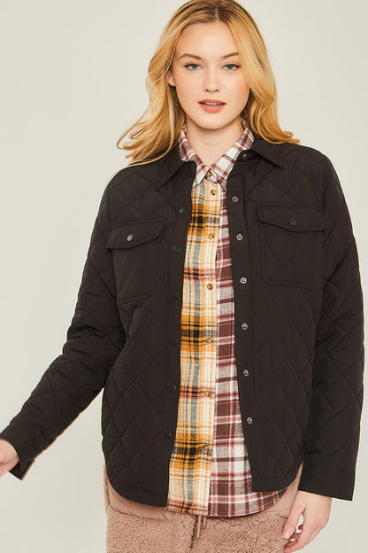 Quilted Bust Pocket Jacket in 5 Colors