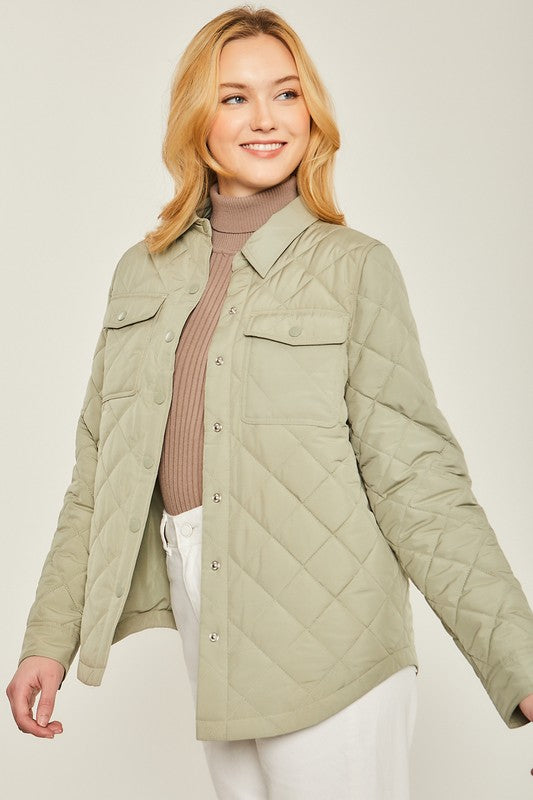 Quilted Bust Pocket Jacket in 5 Colors