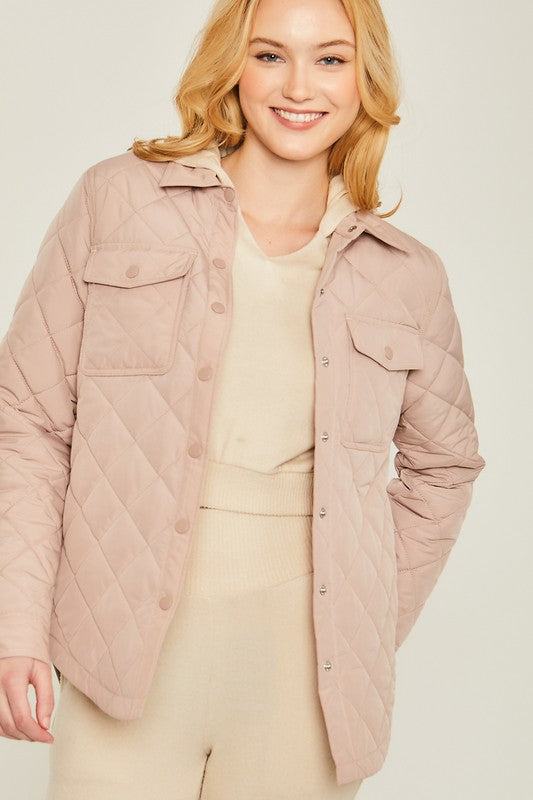 Quilted Bust Pocket Jacket in 5 Colors