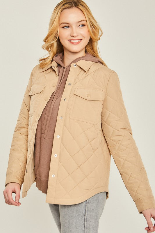 Quilted Bust Pocket Jacket in 5 Colors