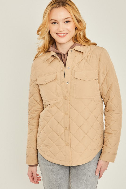 Quilted Bust Pocket Jacket in 5 Colors