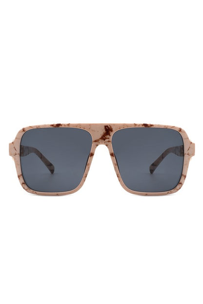 Retro Square Aviator Vintage Flat Top Sunglasses