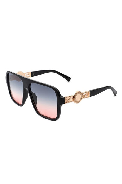 Retro Square Aviator Vintage Flat Top Sunglasses