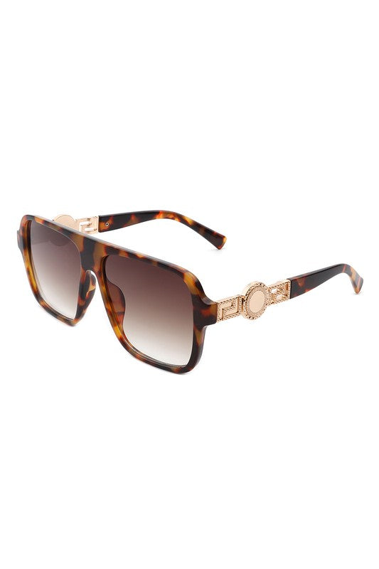 Retro Square Aviator Vintage Flat Top Sunglasses