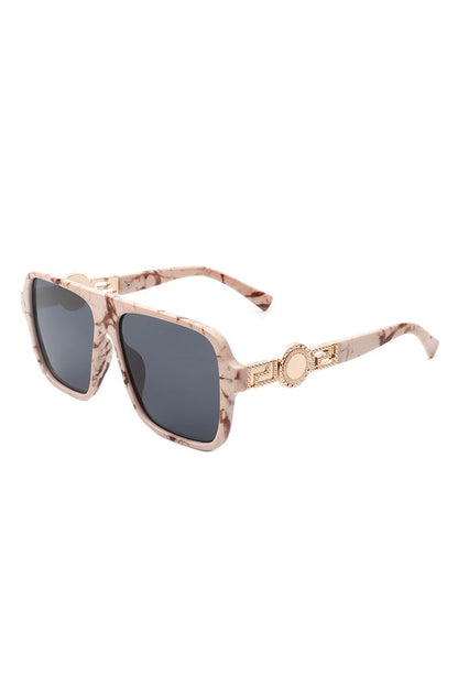 Retro Square Aviator Vintage Flat Top Sunglasses