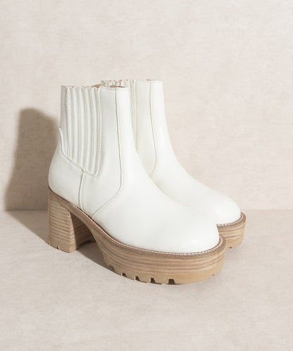 OASIS SOCIETY Aubrey - Platform Paneled Boots in Black or Cream