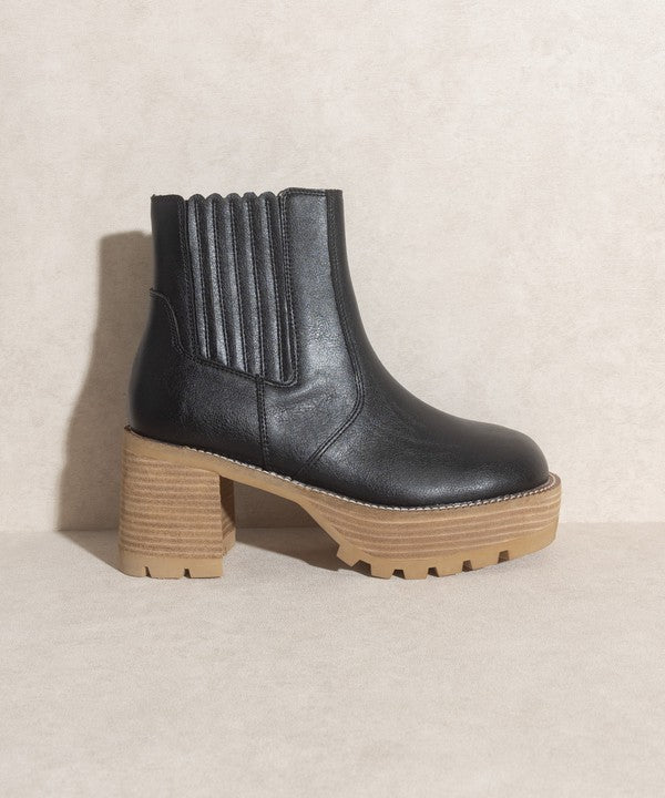 OASIS SOCIETY Aubrey - Platform Paneled Boots in Black or Cream