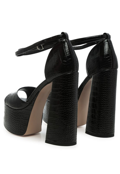 ALICE CROC PLATFORM HEELED SANDALS