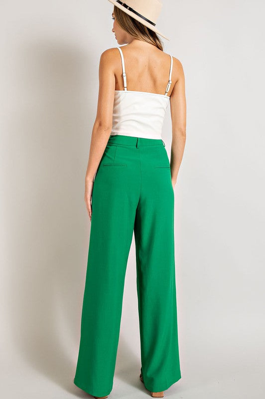 Straight Leg Pleated Pants in 5 Colors (Medium & Large Only)