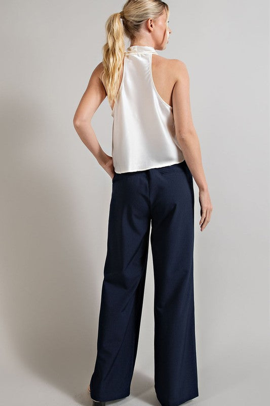 Straight Leg Pleated Pants in 5 Colors (Medium & Large Only)