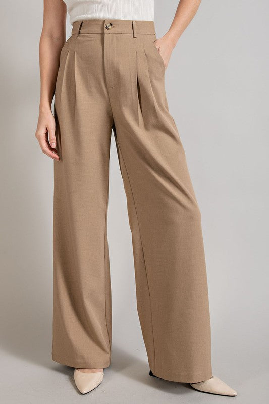 Straight Leg Pleated Pants in 5 Colors (Medium & Large Only)