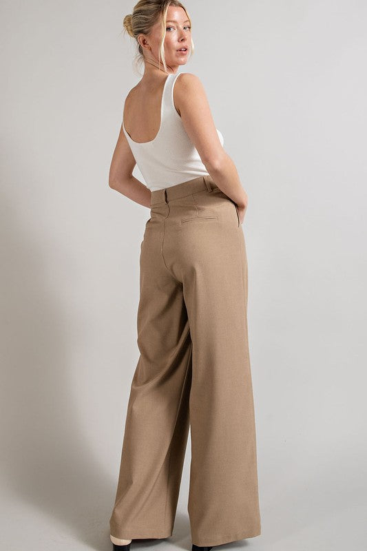 Straight Leg Pleated Pants in 5 Colors (Medium & Large Only)