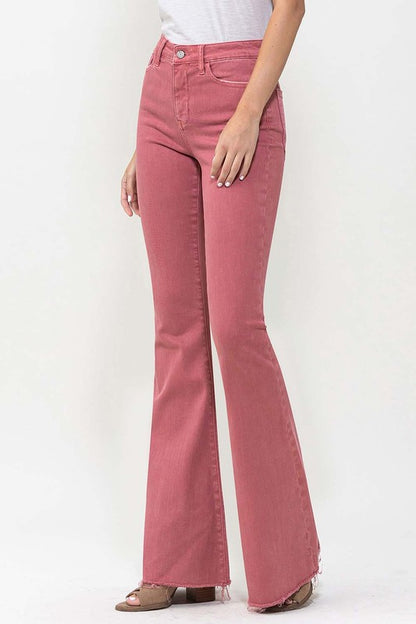 Dark Pink High Rise Super Flare Jeans