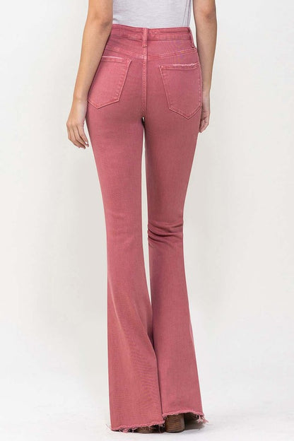 Dark Pink High Rise Super Flare Jeans